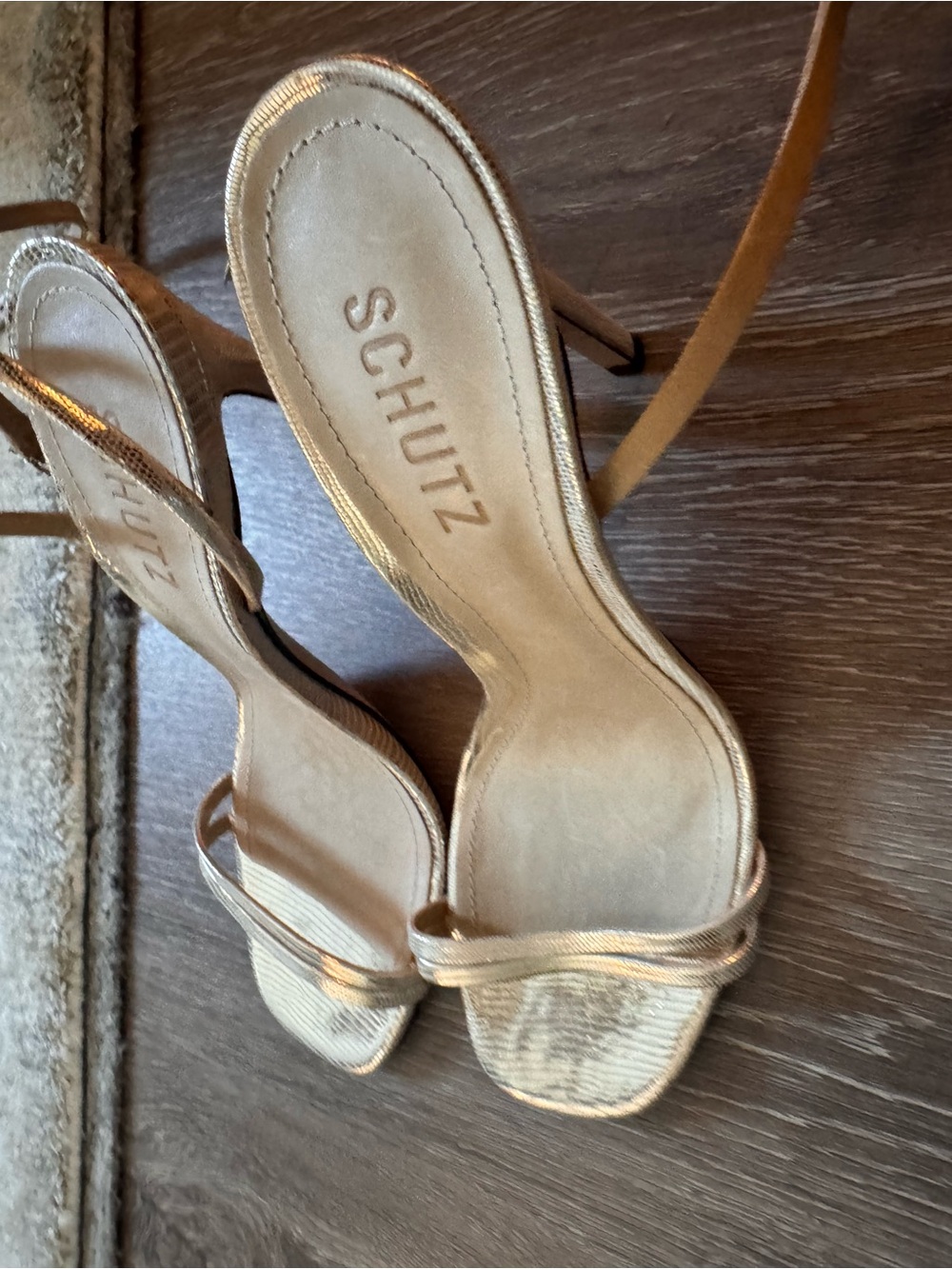 SCHUTZ ALTINA Rose Gold Strappy High Heel Sandals